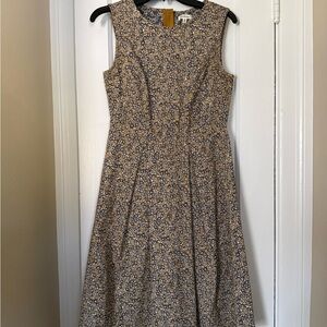 Max Studio Floral Midi Dress in Blue and White